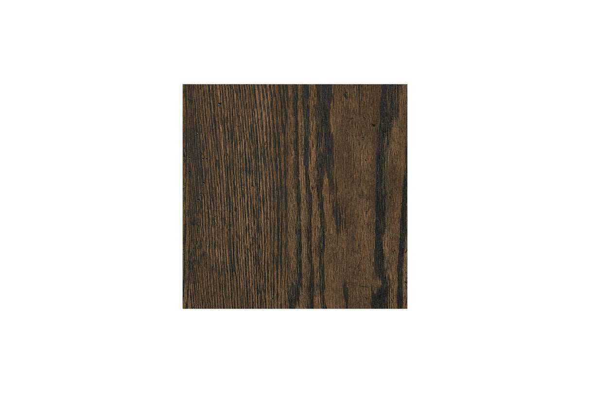 Maylee Dark Brown Upholstered Canopy Bedroom Set by Ashley at Eve Furniture