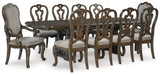 Maylee Dining Table and 10 Chairs in Dark Brown by Ashley at Eve Furniture