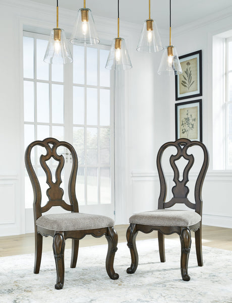 Maylee Dining Table and 10 Chairs in Dark Brown by Ashley at Eve Furniture