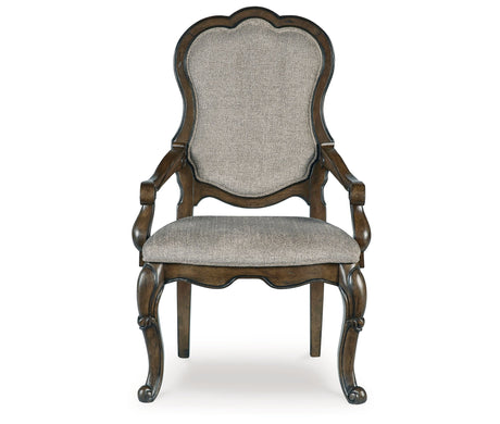 Maylee Dining Table and 10 Chairs with Storage in Dark Brown by Ashley at Eve Furniture