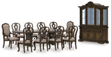 Maylee Dining Table and 10 Chairs with Storage in Dark Brown by Ashley at Eve Furniture