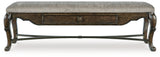 Maylee Dining Table and 4 Chairs and Bench in Dark Brown by Ashley at Eve Furniture