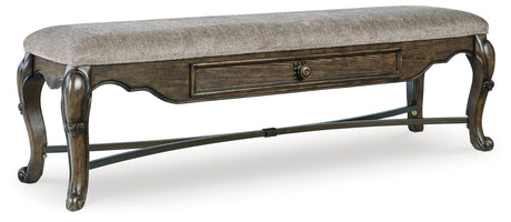 Maylee Dining Table and 4 Chairs and Bench in Dark Brown by Ashley at Eve Furniture
