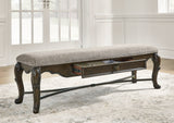 Maylee Dining Table and 4 Chairs and Bench in Dark Brown by Ashley at Eve Furniture