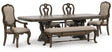 Maylee Dining Table and 4 Chairs and Bench in Dark Brown by Ashley at Eve Furniture