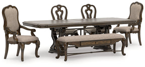 Maylee Dining Table and 4 Chairs and Bench in Dark Brown by Ashley at Eve Furniture