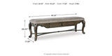 Maylee Dining Table and 4 Chairs and Bench with Storage in Dark Brown by Ashley at Eve Furniture