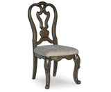 Maylee Dining Table and 6 Chairs and Bench with Storage in Dark Brown by Ashley at Eve Furniture