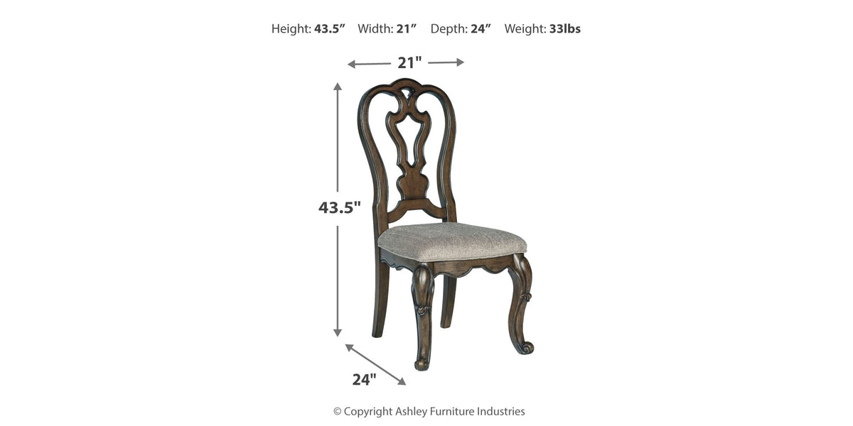 Maylee Dining Table and 6 Chairs and Bench with Storage in Dark Brown by Ashley at Eve Furniture