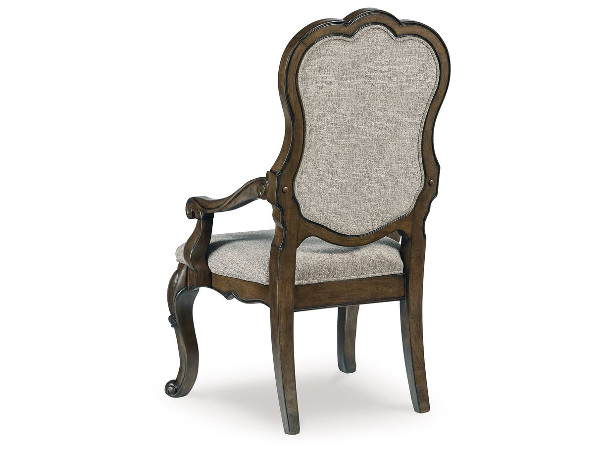 Maylee Dining Table and 6 Chairs and Bench with Storage in Dark Brown by Ashley at Eve Furniture