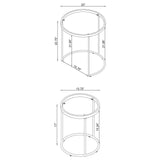 Maylin 2-Piece Round Glass Top Nesting Tables Gold