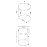 Maylin Gold 2-Piece Round Glass Top Nesting Tables by Coaster at Eve Furniture