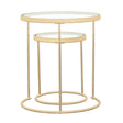 Maylin Gold 2-Piece Round Glass Top Nesting Tables by Coaster at Eve Furniture