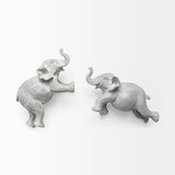 Maynard I Set of 2 Grey Elephant Wall Decorations by Mercana at Eve Furniture