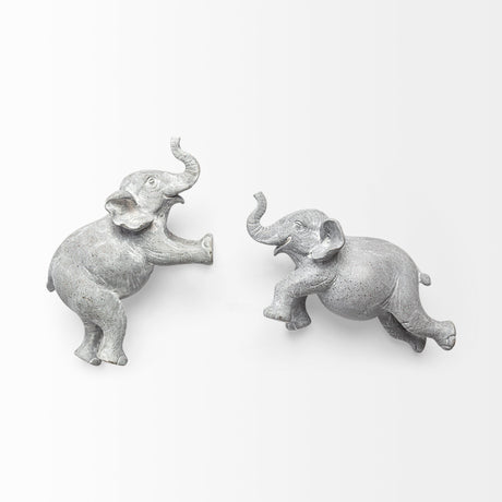 Maynard I Set of 2 Grey Elephant Wall Decorations by Mercana at Eve Furniture