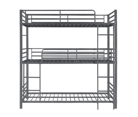 Maynard Gunmetal Metal Triple Twin Bunk Bed