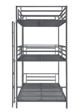 Maynard Gunmetal Metal Triple Twin Bunk Bed