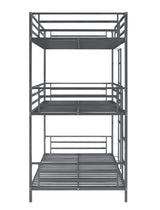 Maynard Gunmetal Metal Triple Twin Bunk Bed