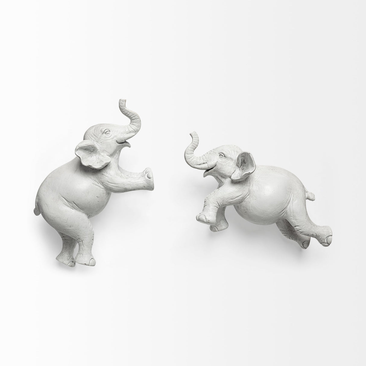 Maynard Set of 2 White Elephant Wall Decorations by Mercana at Eve Furniture