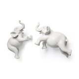 Maynard Set of 2 White Elephant Wall Decorations by Mercana at Eve Furniture