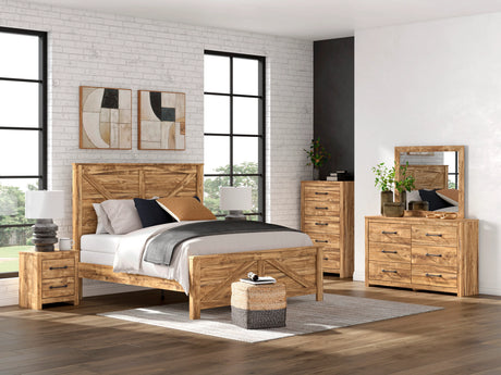 Maystonna Brown Crossbuck Panel Bedroom Set by Ashley at Eve Furniture