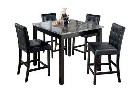 Maysville Black Counter Height Dining Table and 4 Bar Stools by Ashley at Eve Furniture