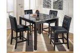 Maysville Black Counter Height Dining Table and 4 Bar Stools by Ashley at Eve Furniture