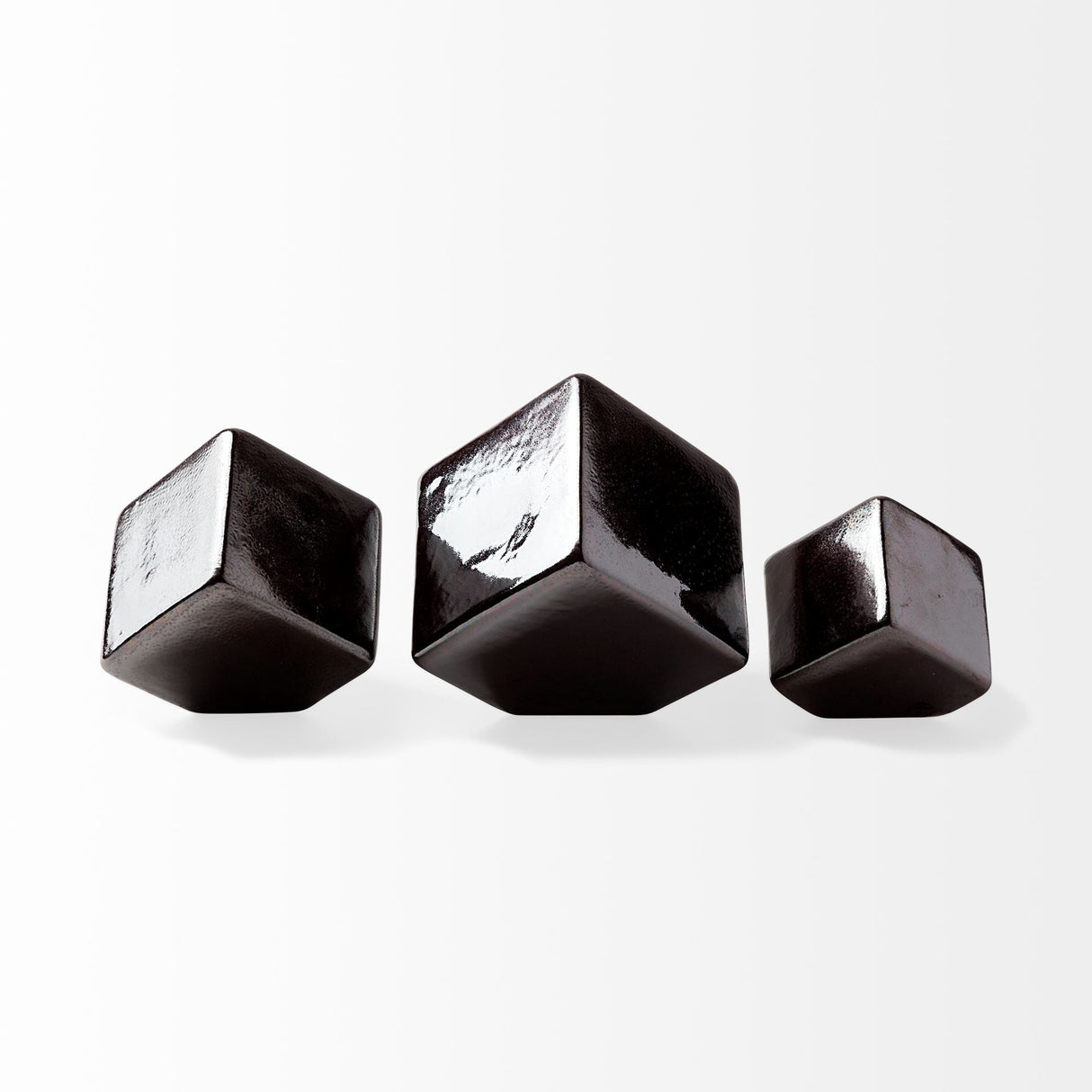 Mayweather (Set of 3) Black Geometric Ceramic Cubes by Mercana at Eve Furniture