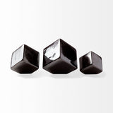 Mayweather (Set of 3) Black Geometric Ceramic Cubes by Mercana at Eve Furniture
