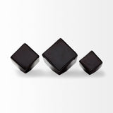 Mayweather (Set of 3) Black Geometric Ceramic Cubes by Mercana at Eve Furniture