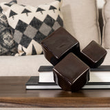 Mayweather (Set of 3) Black Geometric Ceramic Cubes by Mercana at Eve Furniture