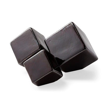 Mayweather (Set of 3) Black Geometric Ceramic Cubes by Mercana at Eve Furniture