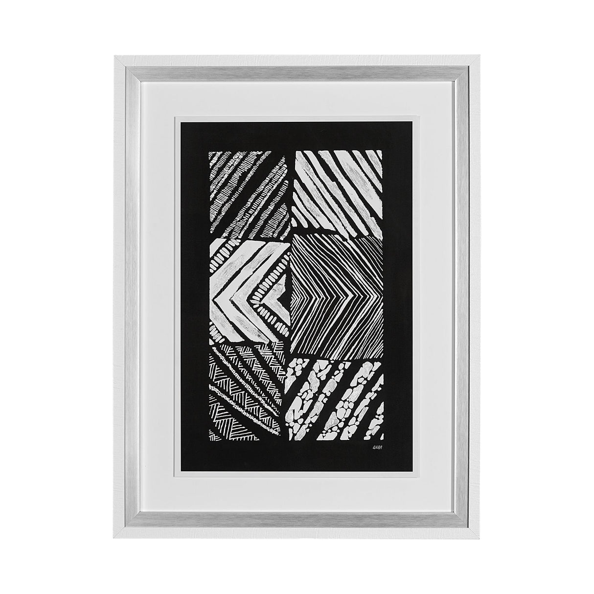 Maze I by Alarm a Hand Embellished Textured Framed Art Print Matted under Glass by Mercana at Eve Furniture