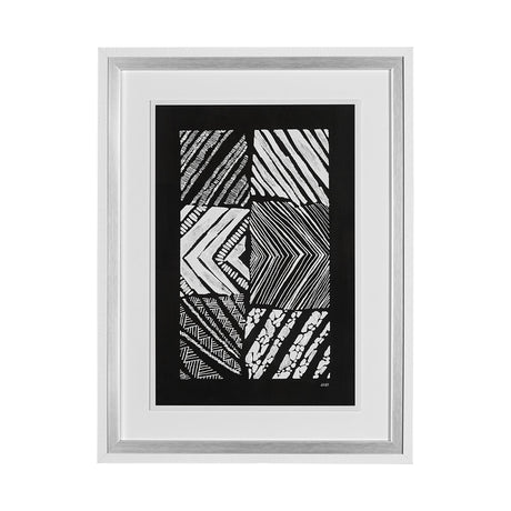 Maze I by Alarm a Hand Embellished Textured Framed Art Print Matted under Glass by Mercana at Eve Furniture