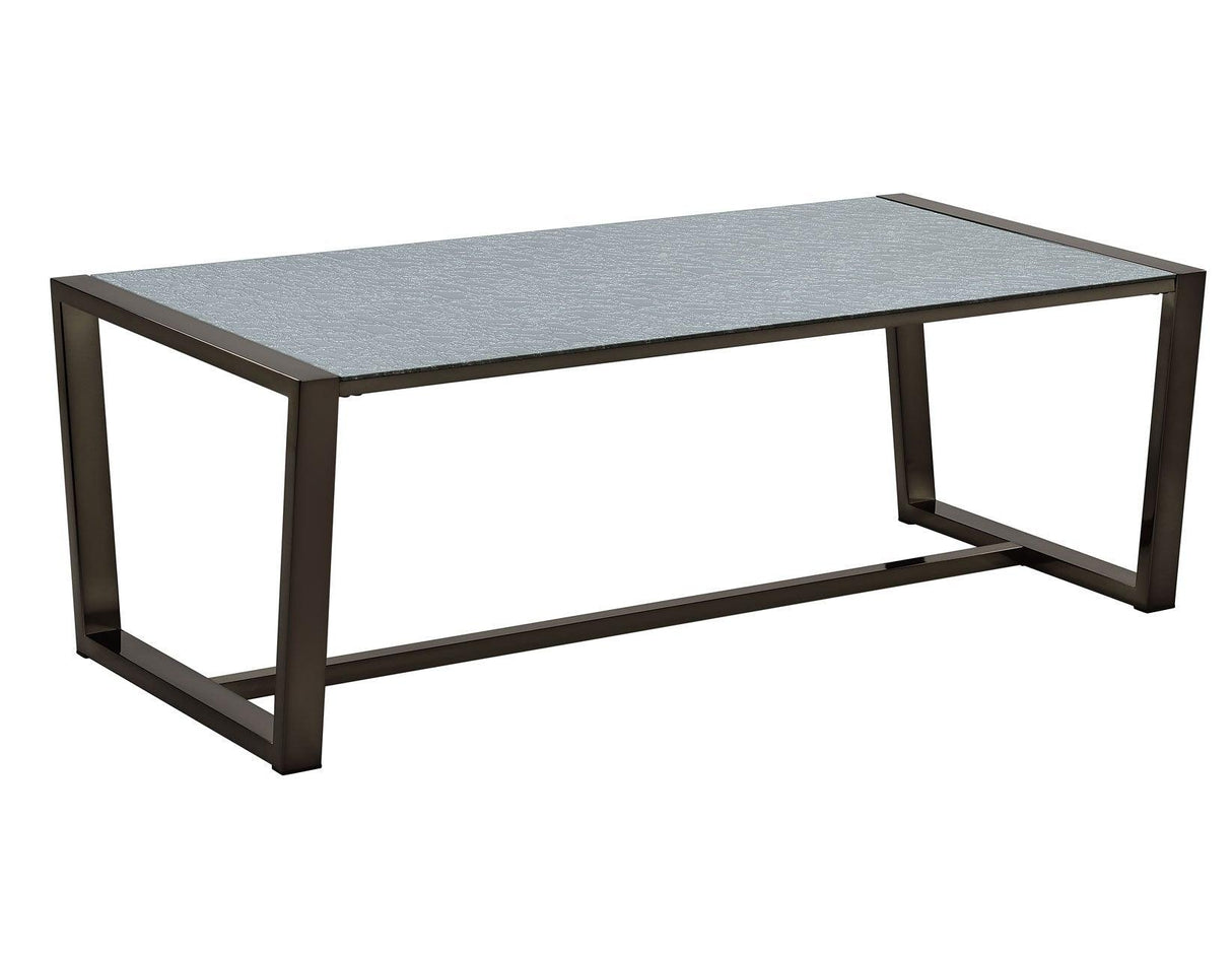 Mazie Coffee Table with Patterned Mirror Top by Steve Silver at Eve Furniture