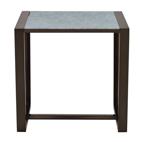 Mazie End Table with Patterned Mirror Top