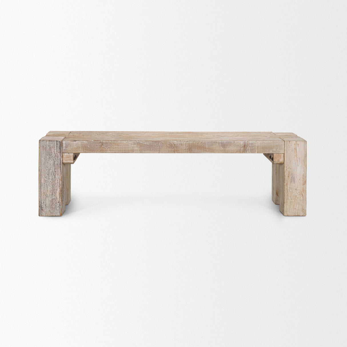 McArthur 64" Whitewash Reclaimed Wood Bench by Mercana at Eve Furniture