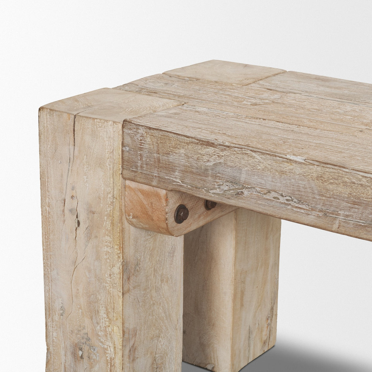 McArthur 64" Whitewash Reclaimed Wood Bench by Mercana at Eve Furniture