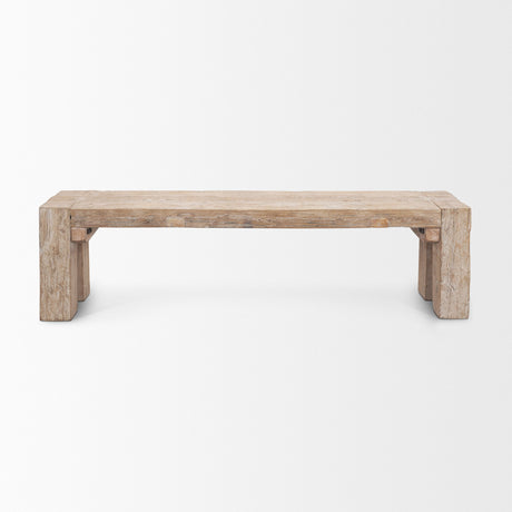 McArthur Whitewash Reclaimed Wood Bench by Mercana at Eve Furniture