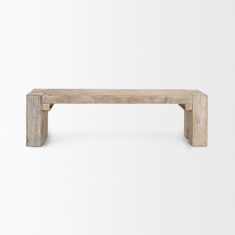 McArthur Whitewash Reclaimed Wood Bench by Mercana at Eve Furniture
