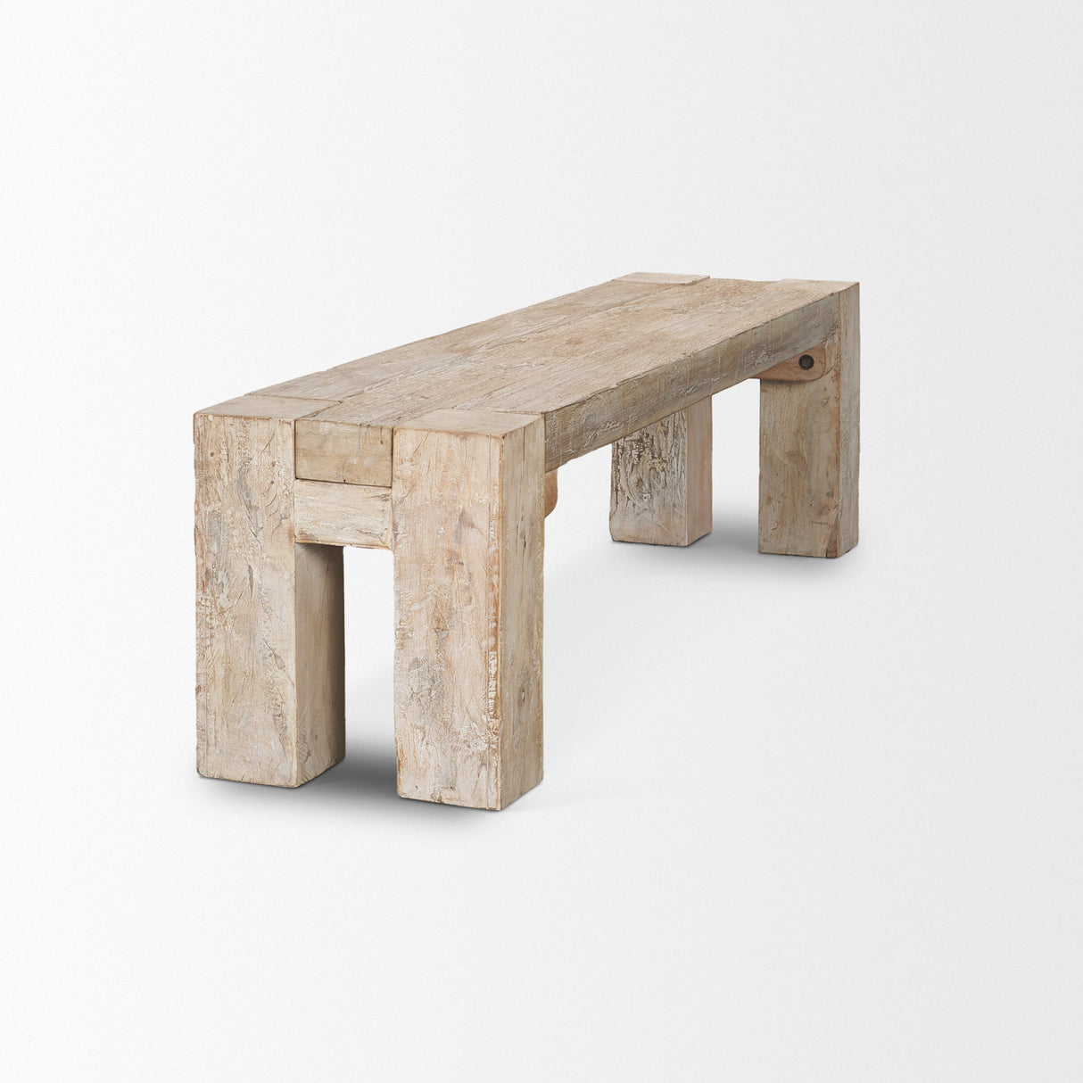 McArthur Whitewash Reclaimed Wood Bench by Mercana at Eve Furniture