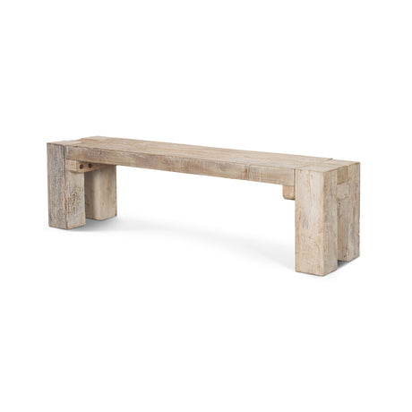 McArthur Whitewash Reclaimed Wood Bench by Mercana at Eve Furniture