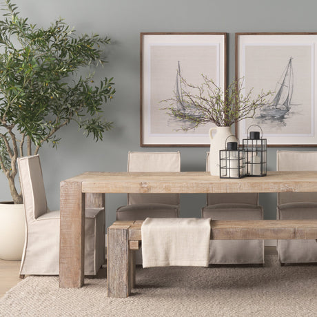 McArthur Whitewash Reclaimed Wood Dining Table by Mercana at Eve Furniture