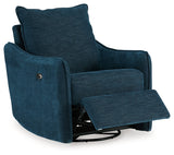 McBurg Navy Swivel Power Recliner