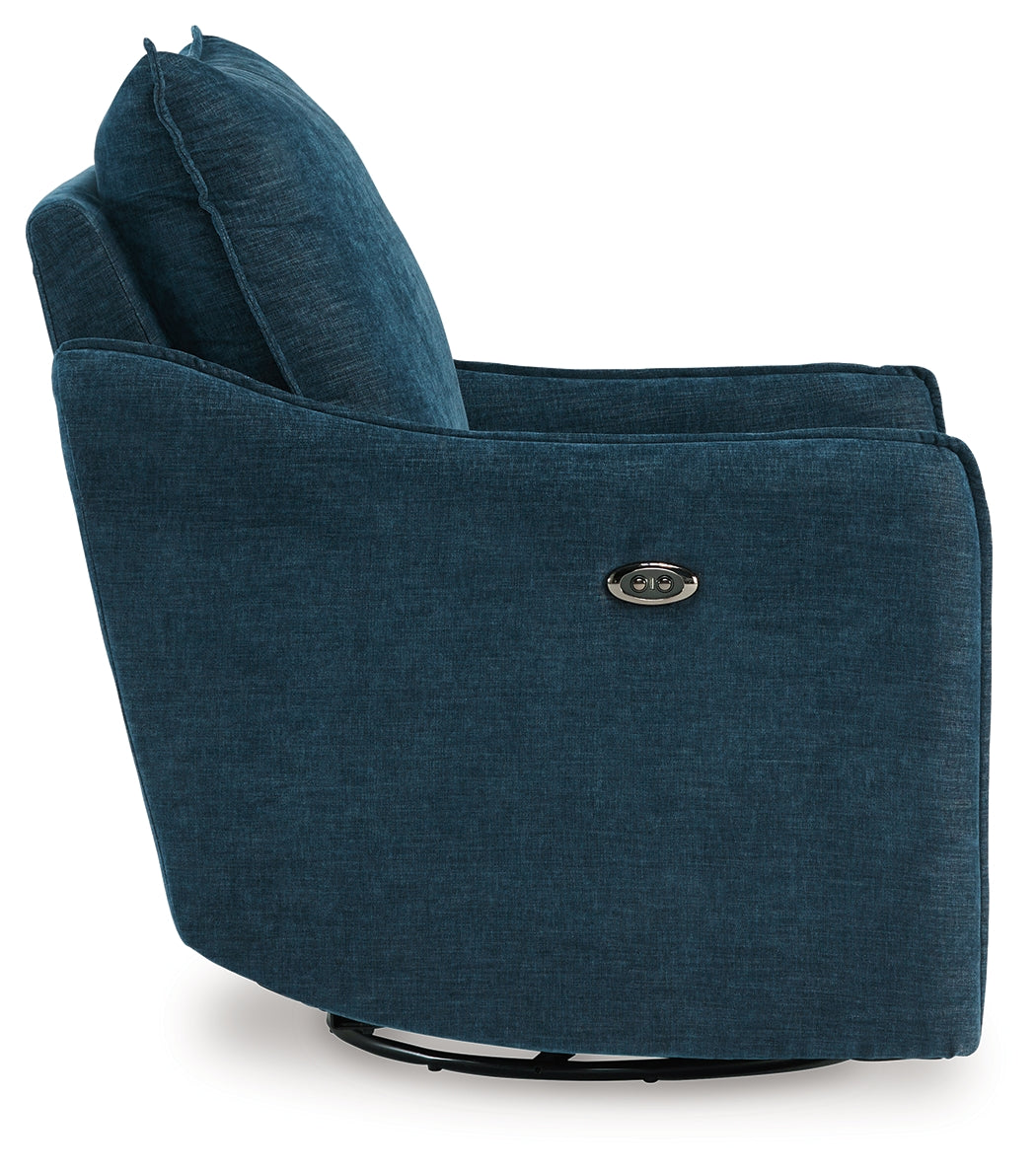 McBurg Navy Swivel Power Recliner