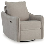 McBurg Taupe Swivel Power Recliner