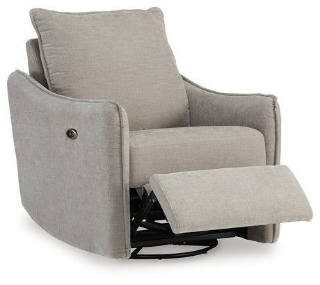 McBurg Taupe Swivel Power Recliner