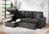 McCafferty Dark Gray 2-Piece Sectional with Pull-out Bed and Left Chaise with Hidden Storage by Homelegance at Eve Furniture