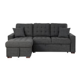 McCafferty Dark Gray 2-Piece Sectional with Pull-out Bed and Left Chaise with Hidden Storage by Homelegance at Eve Furniture