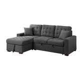 McCafferty Dark Gray 2-Piece Sectional with Pull-out Bed and Left Chaise with Hidden Storage by Homelegance at Eve Furniture